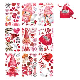 Valentine's Day Window Clings Decorations 9 Sheets/Set Removable Vinyl Sticker Decals for Home Wedding Anniversary Decoration