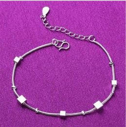 Jewellery Anklets Sier Anklet Link Chain For Women Girl Foot Bracelets Fashion Jewellery Wholes Drop Delivery 2021 Vq43G