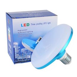 2 pcs E27 Power Led Bulb Bombilla Lampara 220V UFO Leds Bulbs High Powers 15W 18W 24W 36W Light energy saving lamp for Home Lighting Lamps Blue Shell