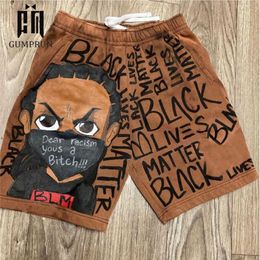 Casual Shorts Men's Summer Men Cargo Cartoon Letter Solid Cotton Male Brand Fitness Bodybuilding Clothing Homme 210714