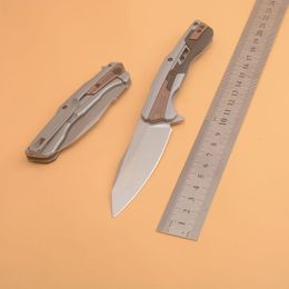 1Pcs Top Quality KS2095 Flipper Folding Knife D2 Stone Wash Blade Aviation Aluminum Handle Pocket Knives With Retail Box Package