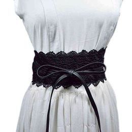 2022 Women's casual belt lace bow decorative waist seal Women's waist repair fashion versatile wide waist seal 20 Colour G220301