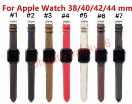 Designer V Pattern Watch Bands For Apple 1 2 3 4 5 Leather iWatch Bracelet Straps Band 38mm 40mm 42mm 44mm