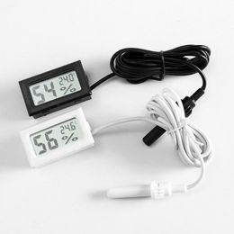 200pcs Mini Digital LCD Thermometer Hygrometer Temperature Humidity Metre probe white and Black in stock Free ship