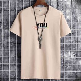 Men's T-shirt New O-Neck Short Sleeve Print Cotton Mens Clothing High Quality Casual T-Shirts Anime Shirts G1229