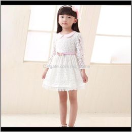 Kids Toddler Girls Princess Wedding Dress With Belt Party Flower Pink Lace Clothing 27Years Udxyf Vr0Sj