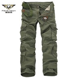 Men's Cargo Pants Casual Loose Multi Pocket Long Trousers Camouflage Military Pants Male street Joggers Pants Plus Size 44 220212