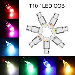 100Pcs 1LED COB 158 W5W 2825 168 192 194 T10 Wedge Bulbs 12V For Car Side Marker Lamps Dome Map Door Licence Plate Light
