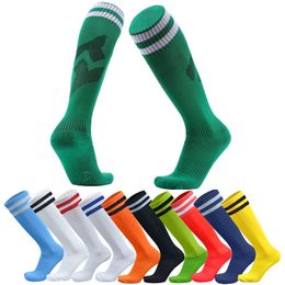 Football socks Man Knee High Striped Tube Athletic Cushioned Towel Soccer Sock Stocking For Boys Girls Adults Man