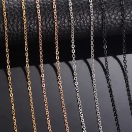 Wholesale 10pcs/lot Chains Necklace 1.5mm/2mm Men Women Gold/Steel/Black Stainless Steel Link Cuban Chain Necklaces For Jewellery