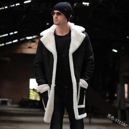Men's Trench Coats WEPBEL Casual Long Sleeve Single Breasted Slim Turn-down Collar Warm Coat Winter Fashion Plush Solid Colour