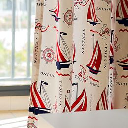 Curtain & Drapes Custom Sailing Simple Modern American Country Children's Room Cotton Shading Decoration Curtains For Living Dining Bedroom