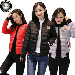 Moda Kış Beyzbol Ceket Sıcak Kalınlaşmak Pamuk Yastıklı Aşağı Parkas Kadın Streetwear Bombacı Kadınlar Chaqueta Mujer 211018 Tops