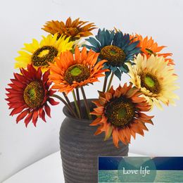 5 pcs Factory Sales Single Sunflower Simulation Satin Chrysanthemum Home Decoration Photography Props Floriculture and Fake