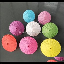 Household Sundries Home & Garden Drop Delivery 2021 Bridal Parasols Colourful Paper Chinese Mini Craft Umbrella Diameter 20/30/40/60Cm Wedding