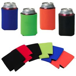 new wholesale 330ml Beer Cola Drink Can Holders Bag Ice Sleeves Freezer Pop Holders Koozies 12 Colour DHB282