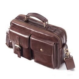 Messenger Bag Men Genuine Leather Brand Cowhide Handbag Male Travel Pad Shoulder for offce Briefcase Totes