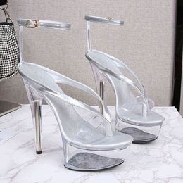 Sandals Stilettos Fashion Party model nightclub women Sandals high heel Platform Summer brand sexy Shoes Ladies Flip Flops 220309