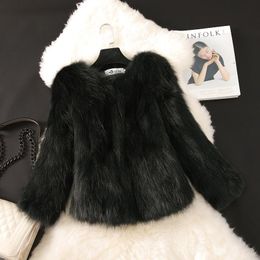 Frauen Pelz Faux Nachahmung Hohe Winter Jacke Frauen Warme Wattierten Mantel Weibliche Solide Jacken Beiläufigen Frauen Mäntel Abrigo Mujer WXF522