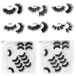 7 Pairs Fluffy Faux Mink Eyelashes Soft Thick Multilayer False Eyelash Extension Reusable Cruelty Free Violin Tray 8D Fake Eye Lashes