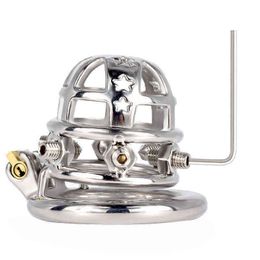 NXY Chastity Device Frrk Ring Cock Cage with 6 Screws 304stainless Steel+copper Core Lock&key Adult Product for Men Lock Penis1221