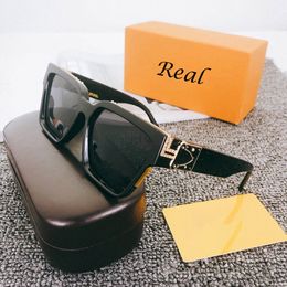 -AAAAA Millionaire Sunglasses Donne da uomo Donne Designer vintage 1165 Fashion Black Sunglass per Designer lucido Occhiali da sole Cool Placcato in oro con scatola
