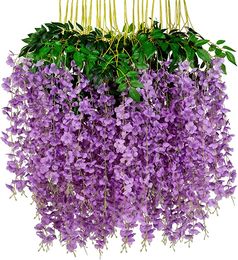 Artificial Wisteria Vine Flower 75CM 110CM 12Pcs Set Fake Wisteria Long Hanging Flowers for Wedding Christmas Home Garden Decor