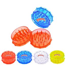 Brand quality big 75mm 2layer Plastic herb grinder mini protable Acrylic tobacco Grinder for smoking
