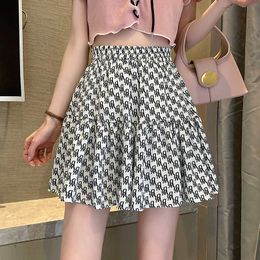 Summer Woman Skirts High-waisted Mini Solid Printing Sexy Women Clothing Black Above Knee for Female OL 210604