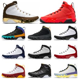 basketball shoes melo UK - 2022 men basketball shoes 9 9s Chile Red Change The World Melo Crawfish Bred Racer Blue Dream It Citrus University Gold mens trainers sports sneakers outdoor