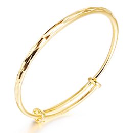 Jewellery Bride Wedding Accessories Smooth Classic Car Flower Push Pull Mouth Bracelet Copper Plated Gold Bracelet Gift Q0720