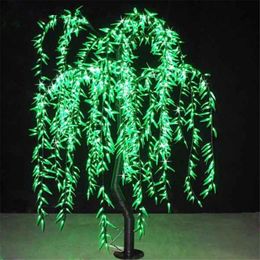 LED Artificial Willow Tree Light Green Rainproof Outdoor Christmas New Year Wedding Party Birthday Lighting Landscape Decoration