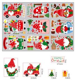 quality 20*30cm*9 Cute Santa Claus Window Glass stickers casement Holiday Decoration Christmas shutter Sticker Scene Arrangement