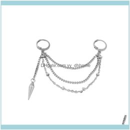Dangle Earrings Jewelrydangle & Chandelier Punk Spike Stainless Steel Multiple Chain Earring Korean Fashion Jewellery Drop Delivery 2021 0Xcml