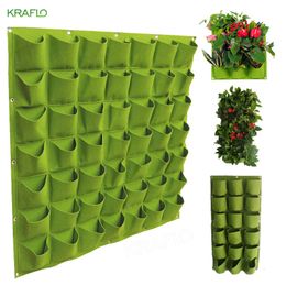 Eco-friendly non-woven Pots multi-port vertical wall-mounted planting bag Greening plant wall three-dimensional grow bags