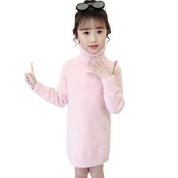 Girls Sweaters Solid Colour Children's Turtleneck For Spring Autumn Jumpers Children Casual Style Kids Clothes Girl 210527