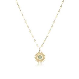 Factory Price Fashion Gold Filled Sun Pendant Trendy Stainls Steel Jewellery Necklace For Bt Gifts