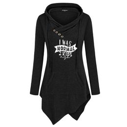 Casual Dresses 2021 I Was Normal 2 Kids Ago Women Long Sleeve Funny Pullover Hoodies Sweatshirts Woman Gift Girls Clothing