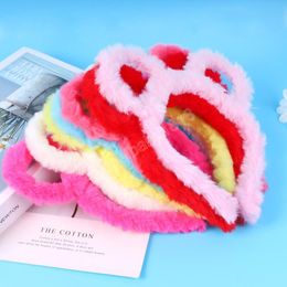 Girls Baby Plush Cat ears headband Accessories Cartoon furry hairband Children Kids Autumn Winter Hair Sticks