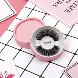 16 Styles 3D Faux Mink Eyelashes False Silk Protein Lashes 100% Handmade Natural Fake Eye Lashes with Pink Gift Box 5 pair