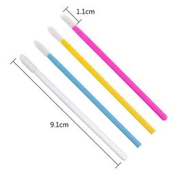 8 colors Retail Package Colorful Lip Brush Wands Disposable Lipstick Brushes Makeup Tool Cosmetic Applicator Private Label