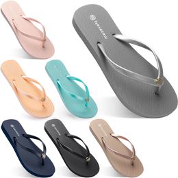 2021 summer flip flops women flat with seaside Glazed Blue beach slippers non-slip Sand Grey gold white foreign trade thirty six