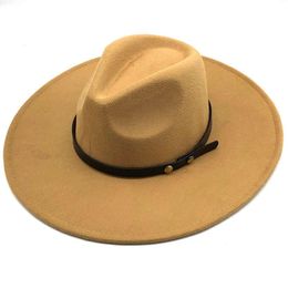 Large Fedora Hat Fedoras Female Male Big Felt Hats Women Men Wide Brim Cap Woman Man Jazz Panama Caps 2021 Autumn Winter