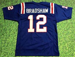 Custom Football Jersey Men Youth Women Vintage 12 TERRY BRADSHAW CUSTOM LA TECH Rare High School Size S-6XL or any name and number jerseys