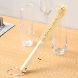 NEWThermos Cup Cleaning Brushes Long Handle Milk Bottle Cups Brush Eco-Friendly Wooden Portable Hanging Kitchen Clean Supplies RRA9639