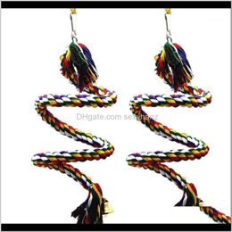 Yarn 2Pcs Perches Parrot Cotton Rope Swing Bird Cage Chewing Toys Bungee 100Cm1 0Oo 9Rgli