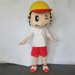 Mascot Costumes Boy Mascot Costume Boy with Hat Mascot Costumes Adult Size Outfit for Carnival Halloween Chrismas Party Events
