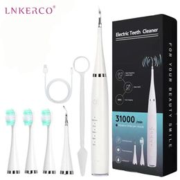 Lnkerco Electric Toothbrush Ultrasonic Tooth Cleaner Dental Cleaning Teeth Household Whiten Portable Oral Irrigators Care 220224