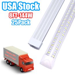 6500K 6000K V-Shaped 8Ft Led Tubes T8 Integrated Cooler Door Light 8Foot Double Sides Shop Lighting Warehouse Lights