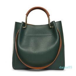 Women Shoulder Bag Europe America Large Capacity Tote Diagonal Bags Pure Color Oil Leather Handbag High Quality Casual Female C1223